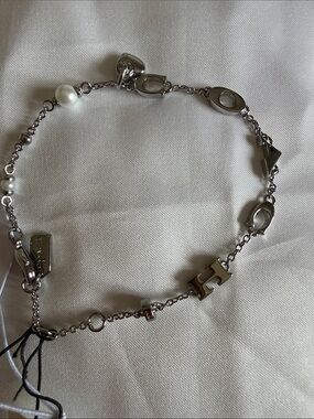 Sterling Silver Coach Women's Charm Bracelet